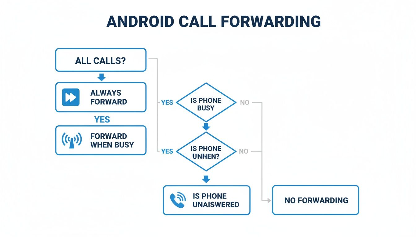 Infographic about how to forward calls on a cell phone