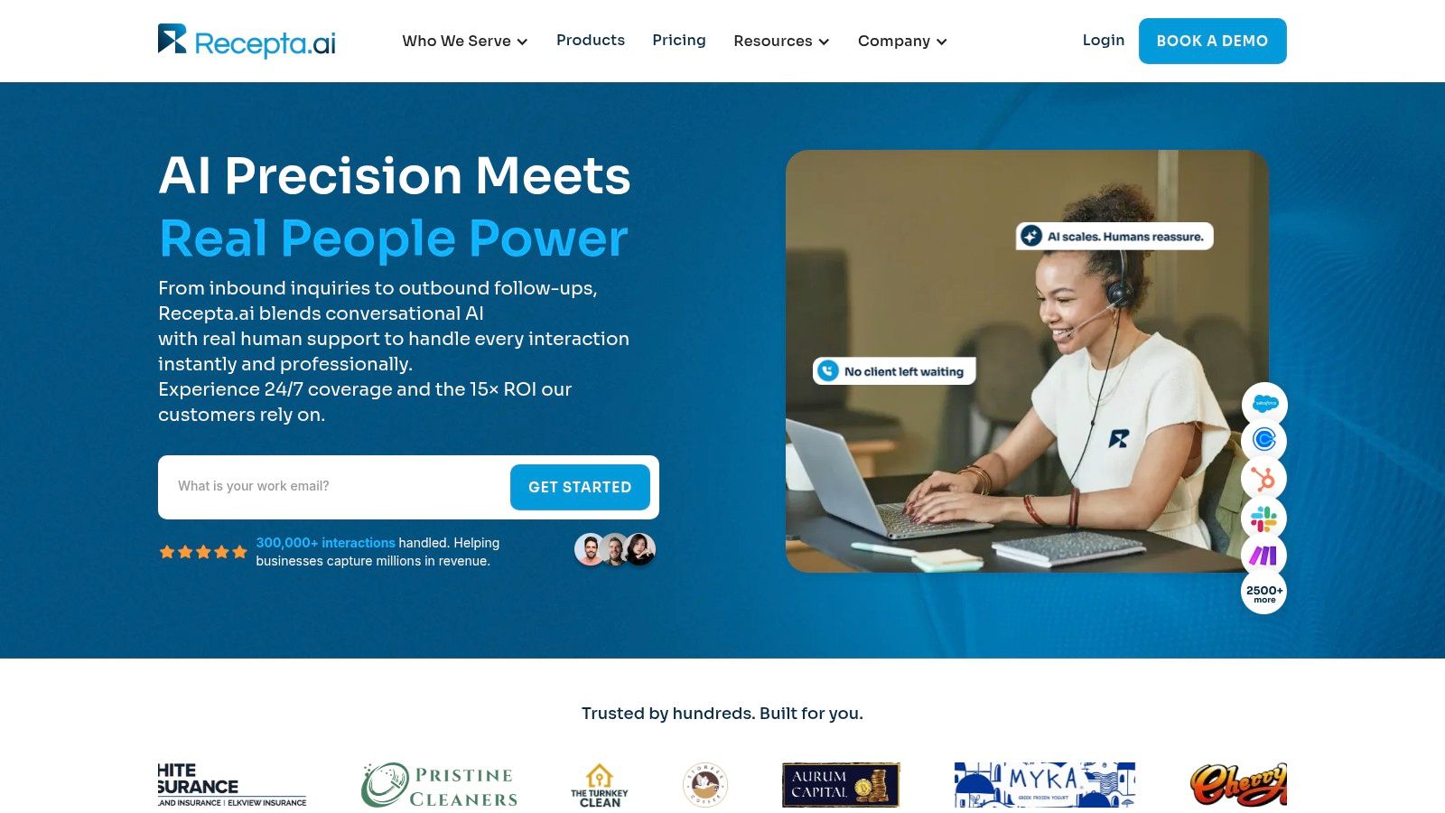 A virtual receptionist from Recepta.ai managing calls and appointments for a small business.