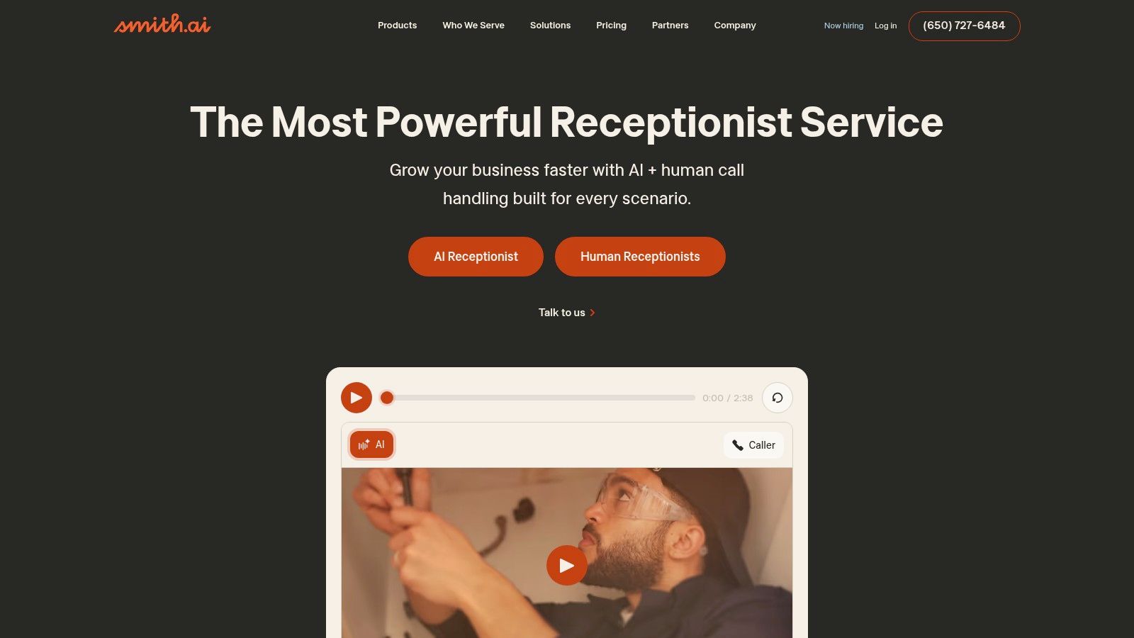 Smith.ai Virtual Receptionist Service