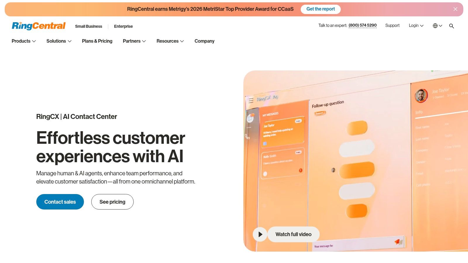 RingCentral RingCX (Contact Center)