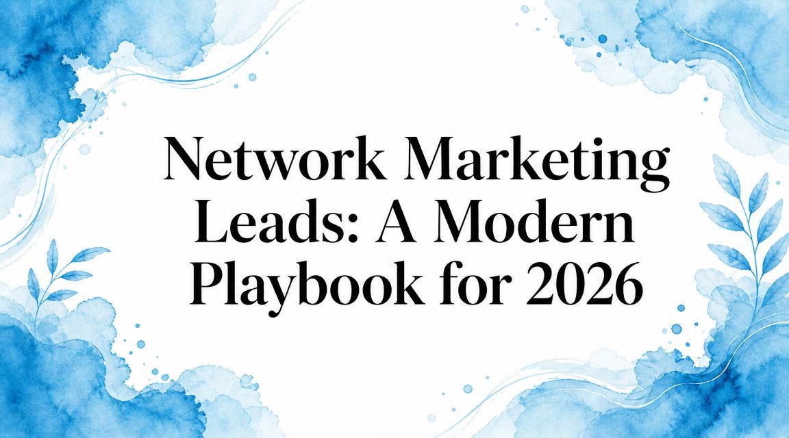 Network Marketing Leads: A Modern Playbook for 2026