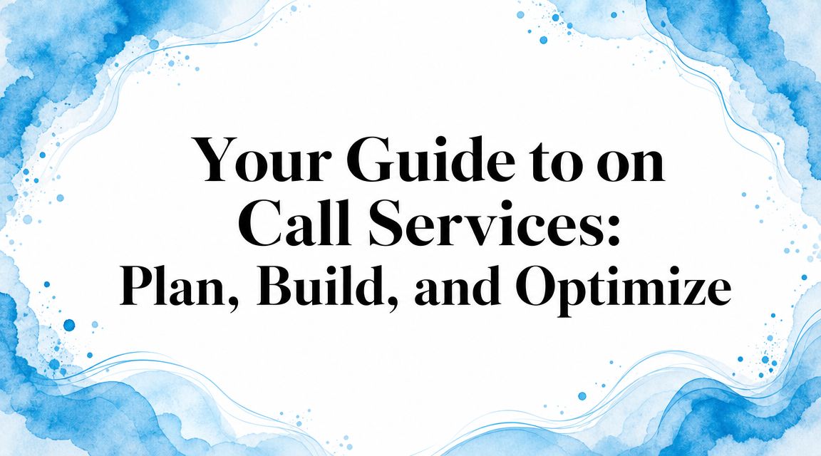 Your Guide to on Call Services: Plan, Build, and Optimize