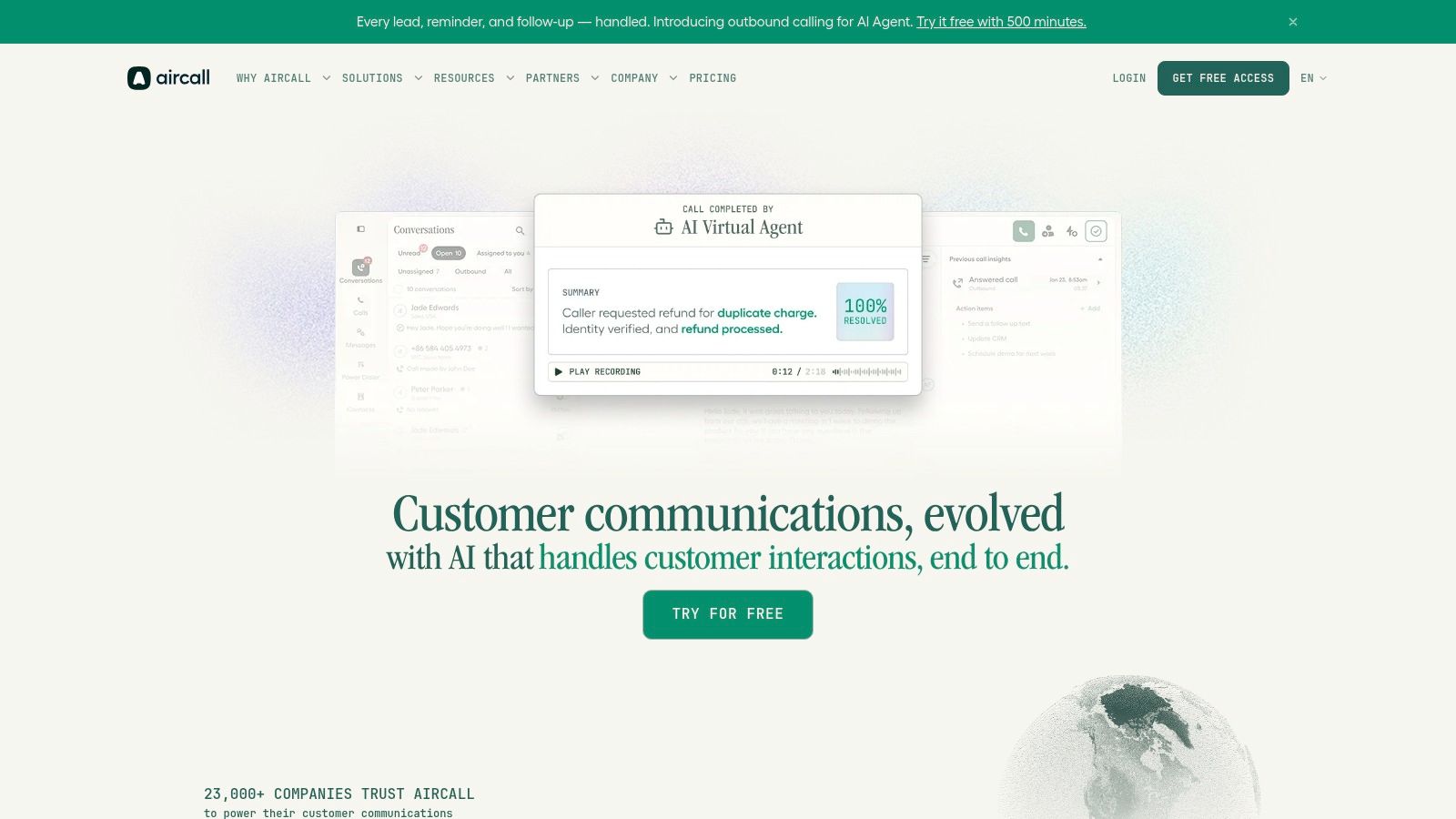 Aircall (AI Voice Agent and AI Messaging Agents)