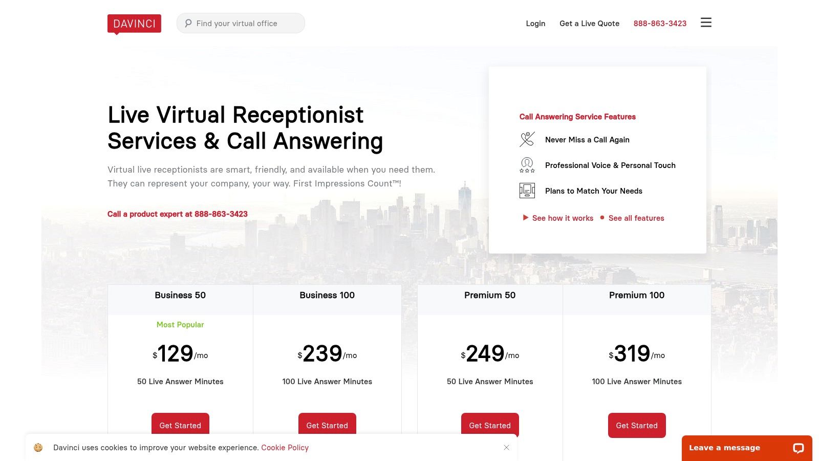 Davinci Virtual (Live Receptionists)