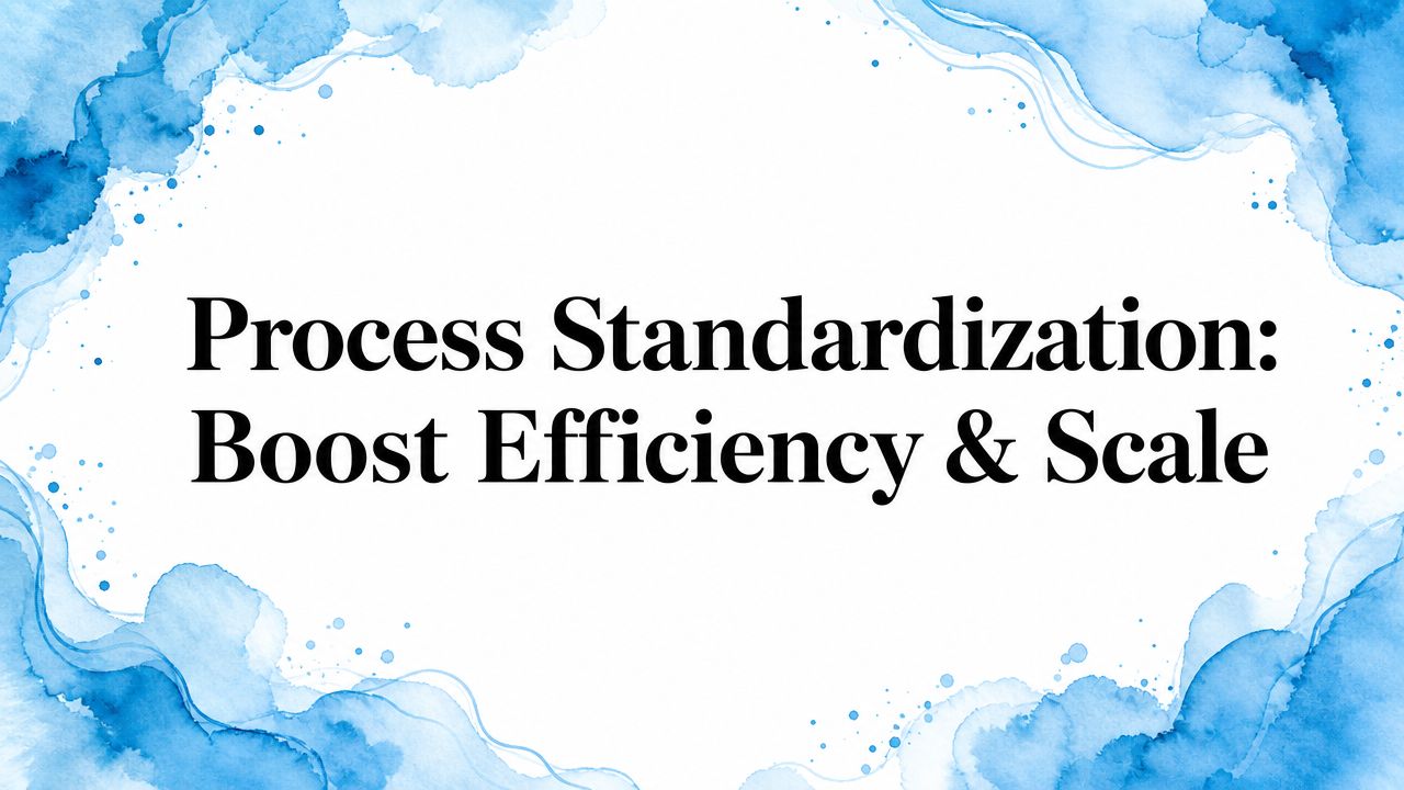 Process Standardization: Boost Efficiency & Scale
