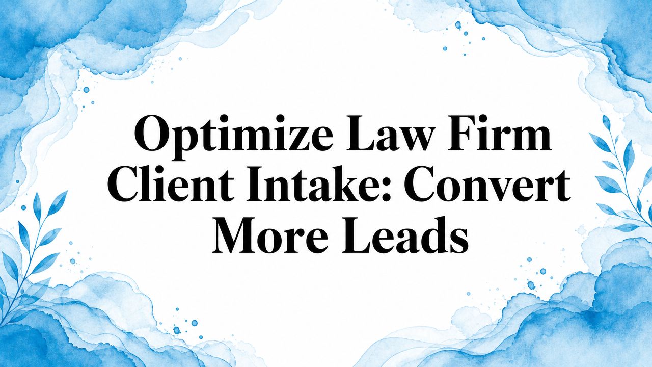 Optimize Law Firm Client Intake: Convert More Leads
