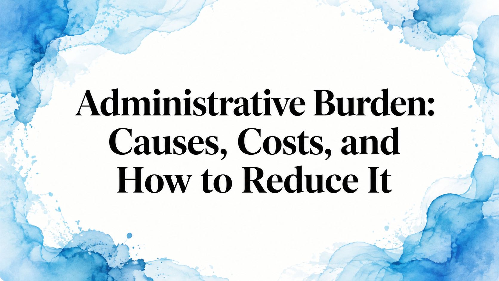 Administrative Burden: Causes, Costs, and How to Reduce It
