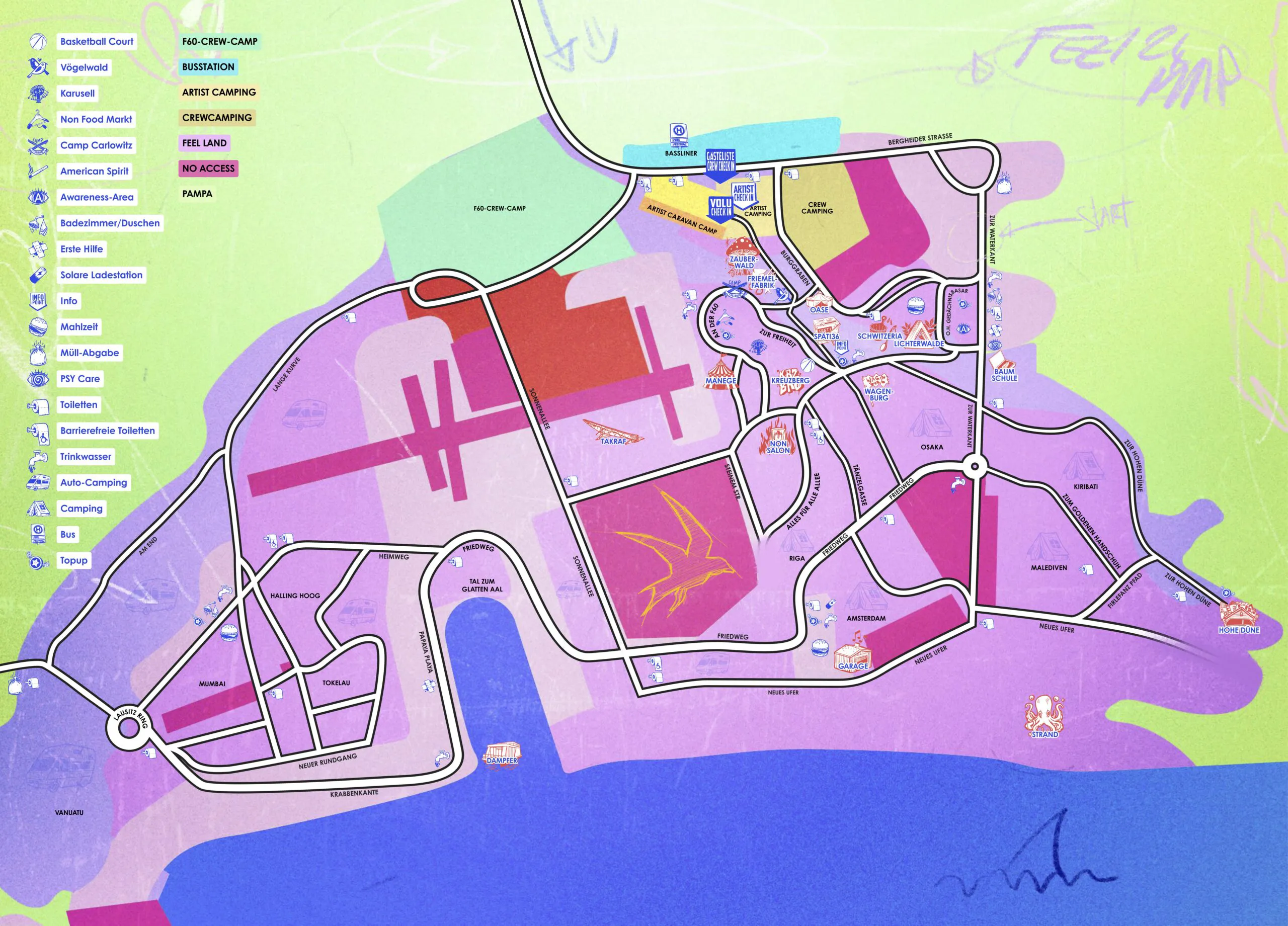 Der Lageplan des Feel Festivals 2024.