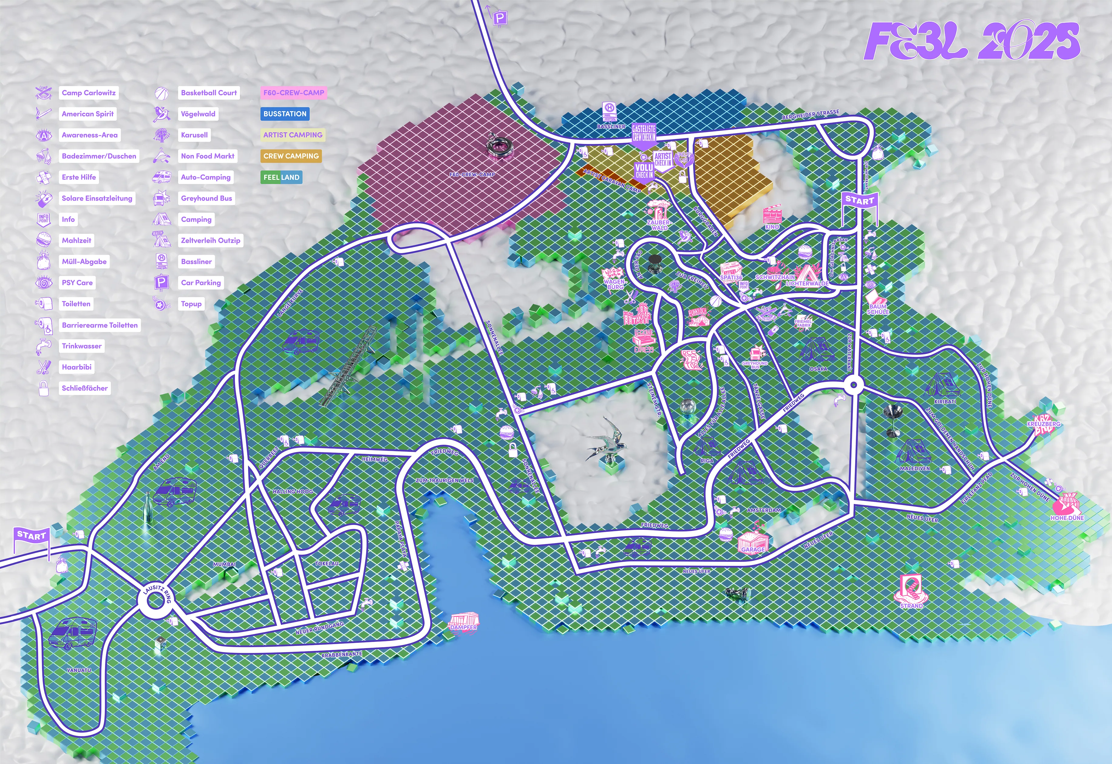 Der Lageplan des Feel Festivals 2025.