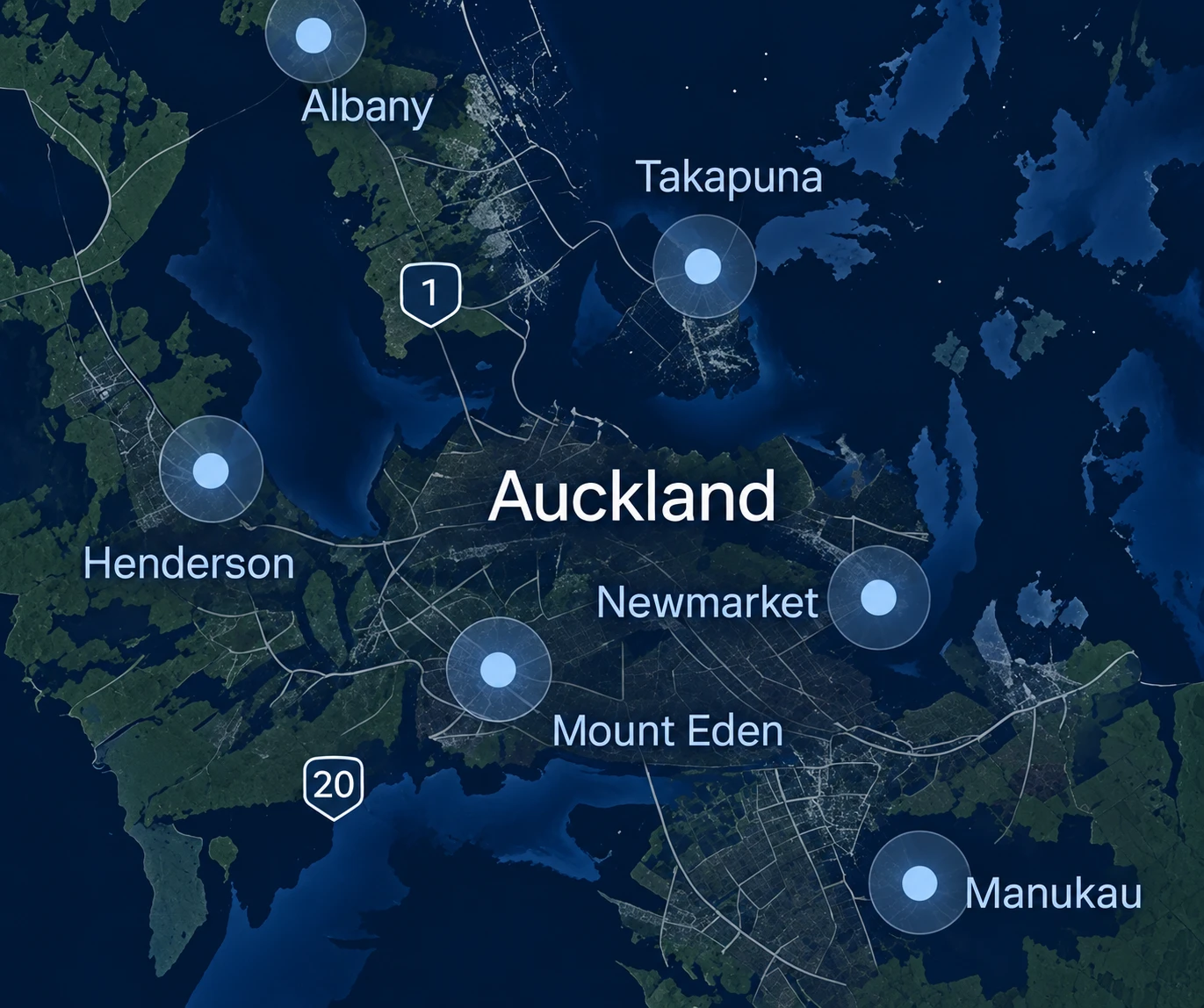 Map of the suburbs in this area