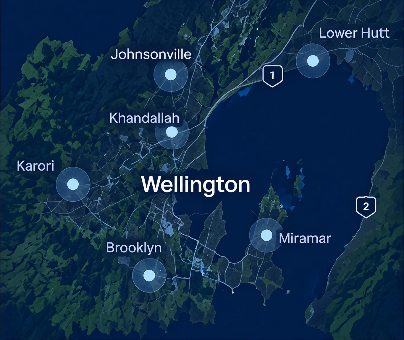 Map of the suburbs in this area