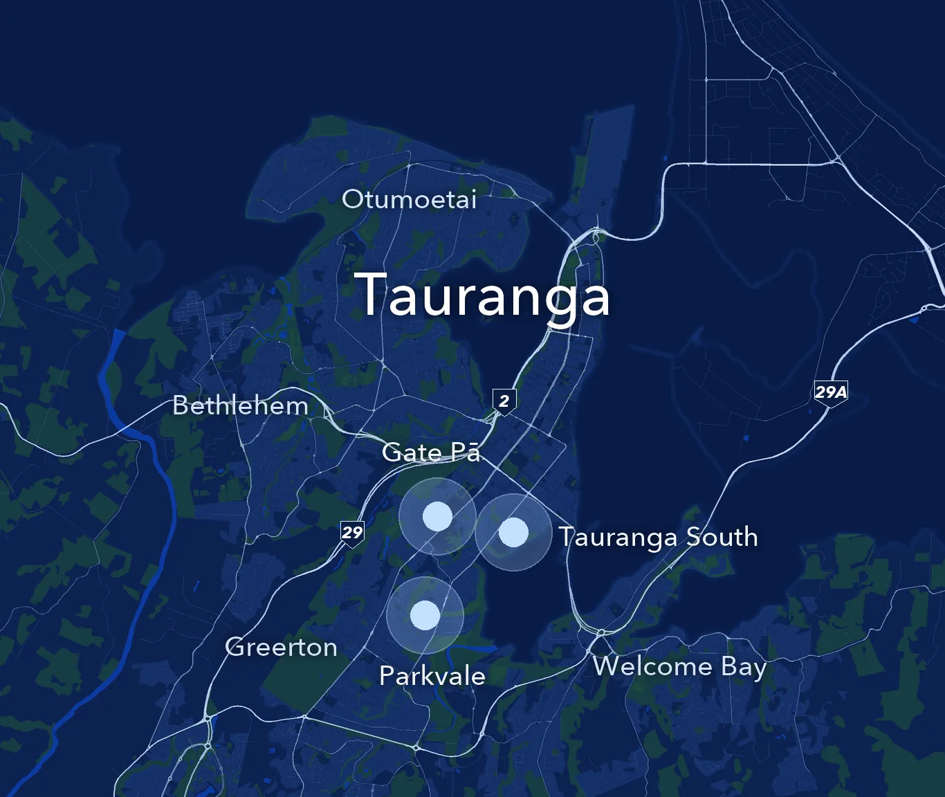 Map of the suburbs in this area