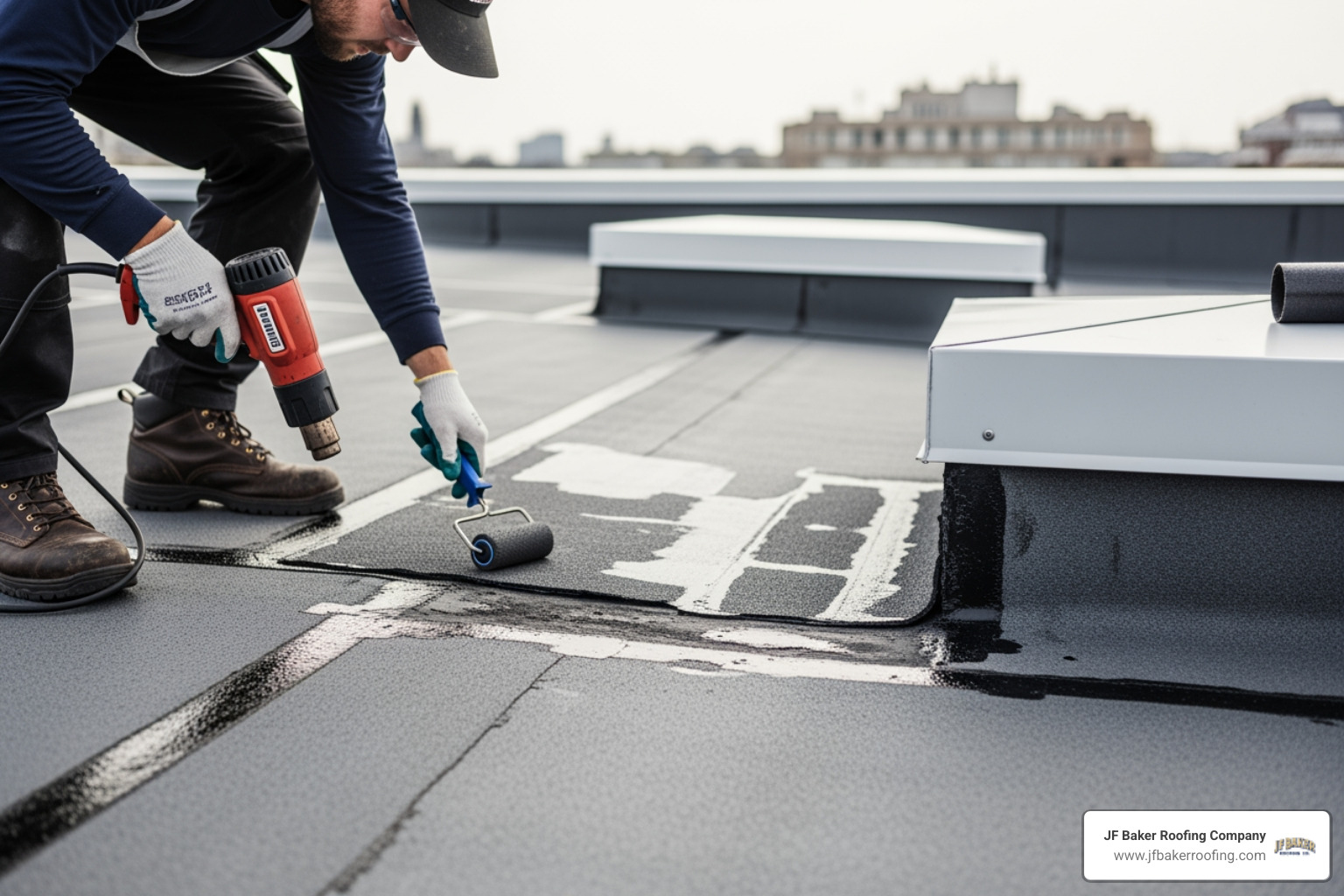 EPDM roof repair kit components - rubber flat roof repair