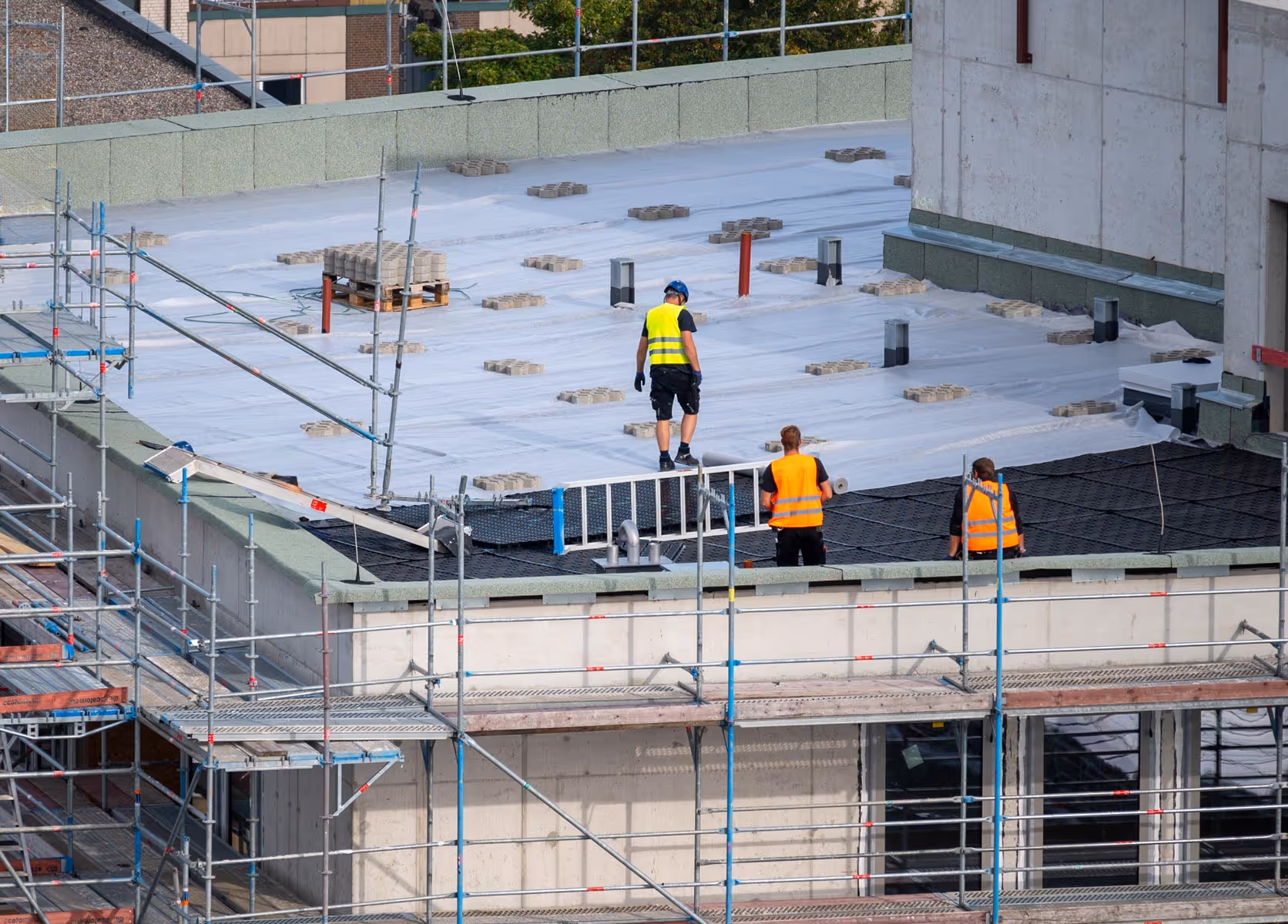 completed flat roof installation