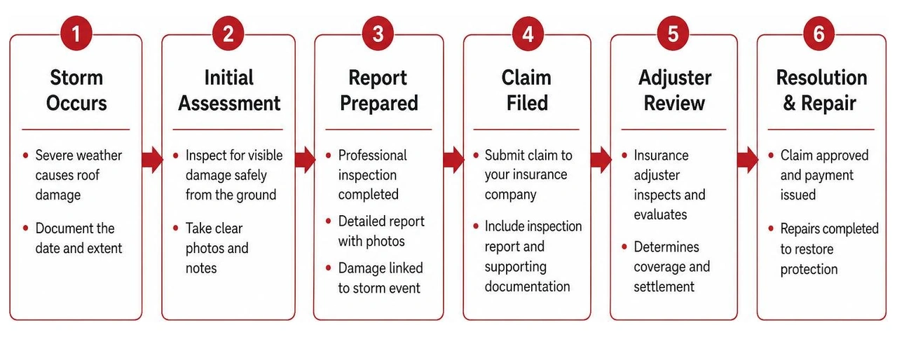 Insurance claim workflow following severe storm damage Insurance claim workflow following severe storm damage