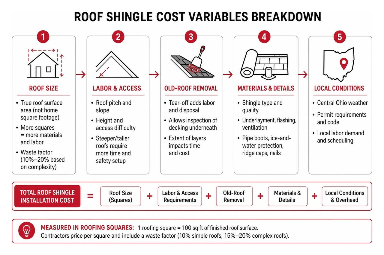 roof shingle cost variables breakdown