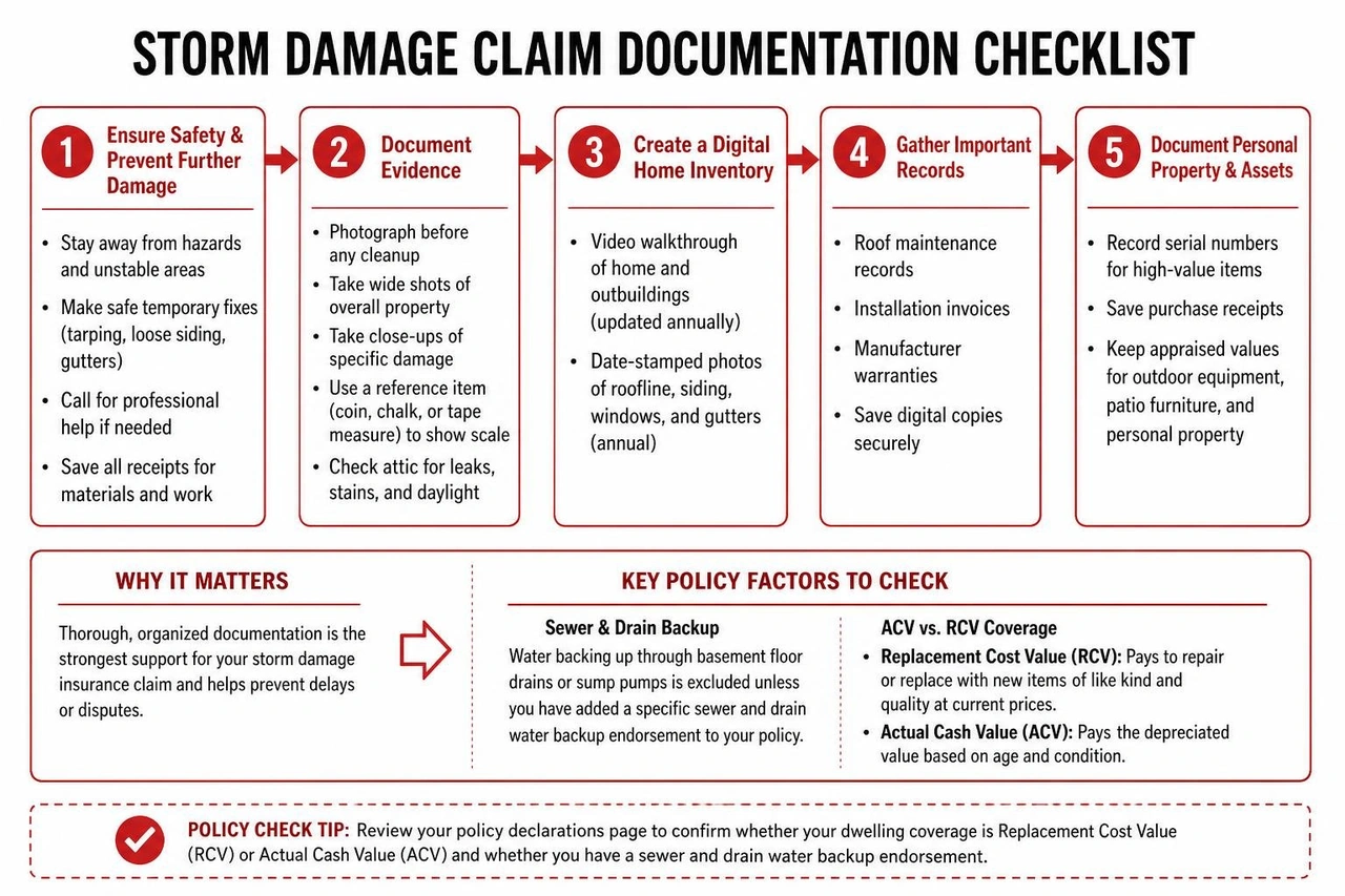 storm damage claim documentation checklist storm damage claim documentation checklist