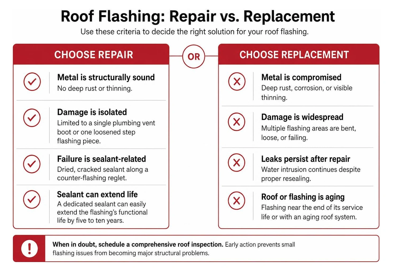flashing repair versus replacement criteria flashing repair versus replacement criteria