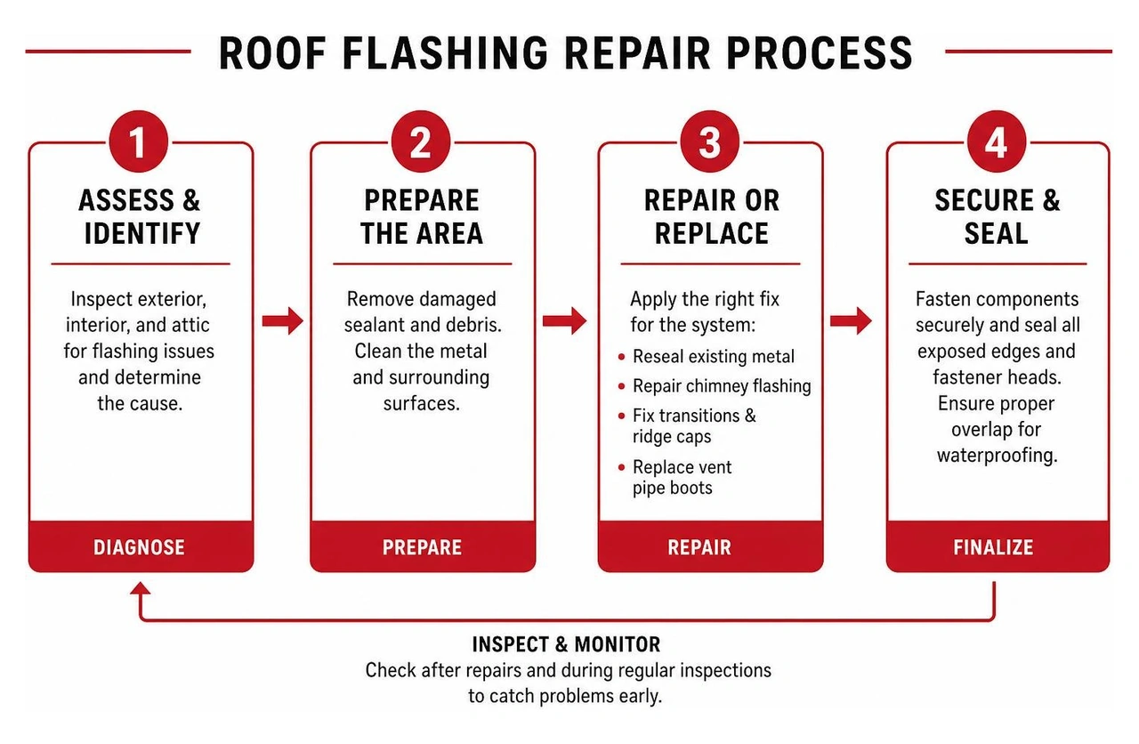 roof flashing repair process sequence roof flashing repair process sequence