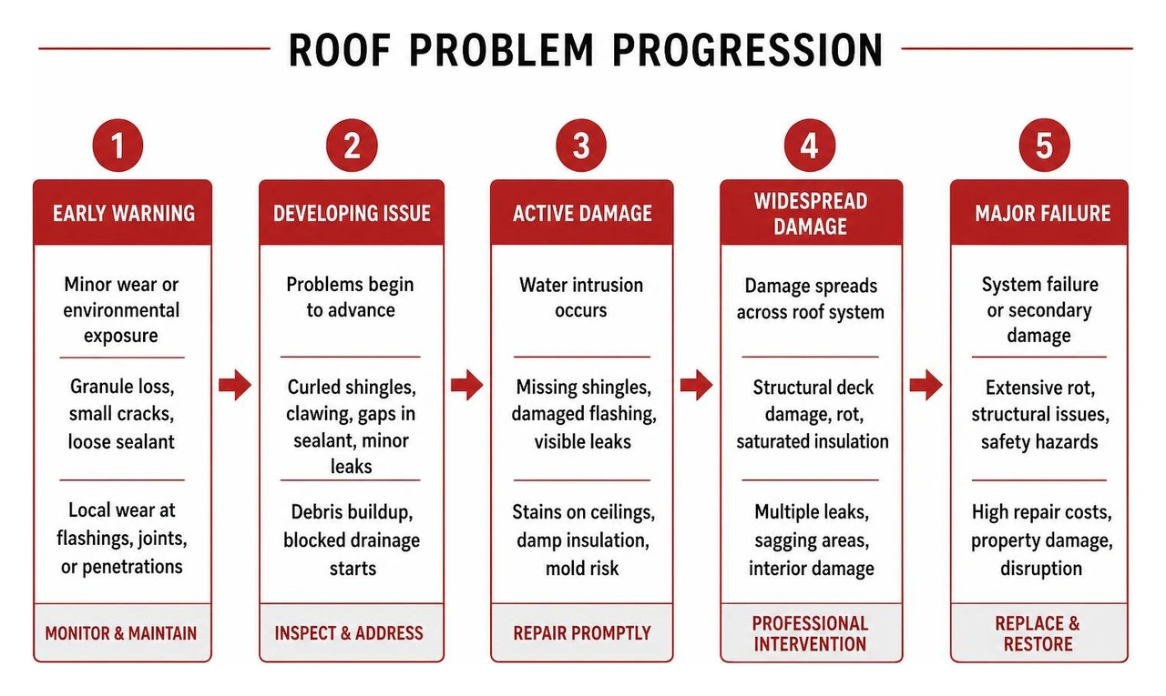 Roof problem progression diagram
