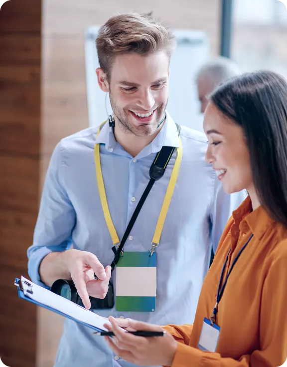 Two Nimbus Library founders in a minimalist office, showcasing the professional and versatile use of the library.