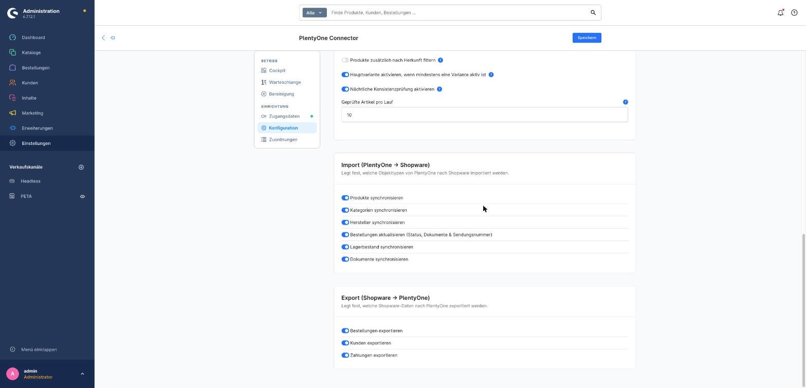 Konfiguration – Import & Export je Objekttyp