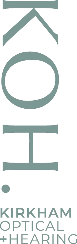 Kirkham Optical and Hearing logo in minimalist teal design