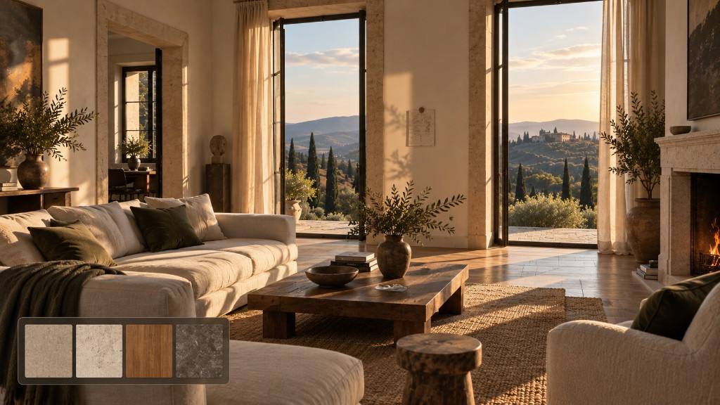 The twin as a furnished room at full scale, with a discreet material panel
