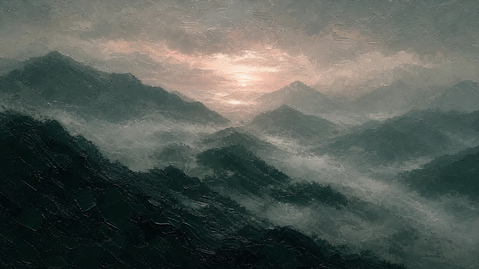 Snow-covered mountain valley