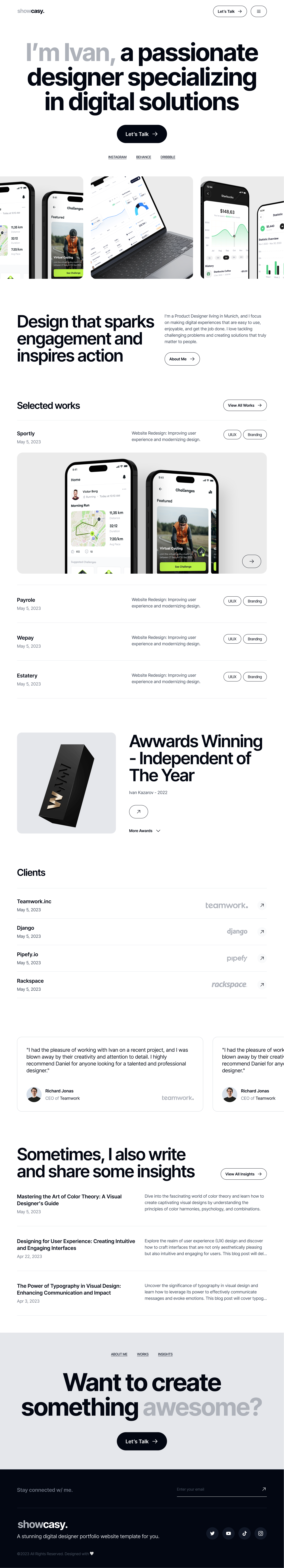 Showcasy - Homepage V2