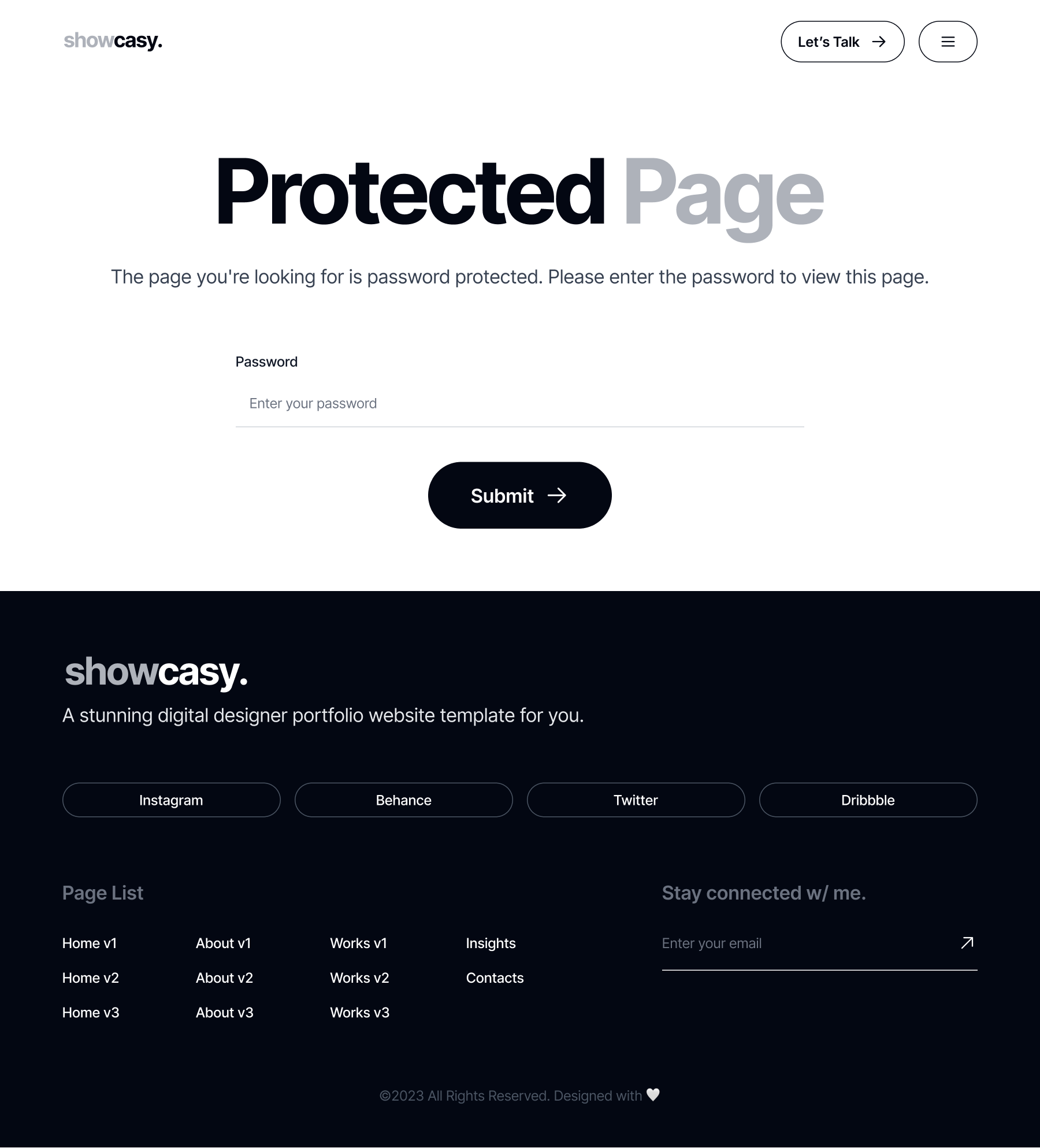Showcasy - Protected Page