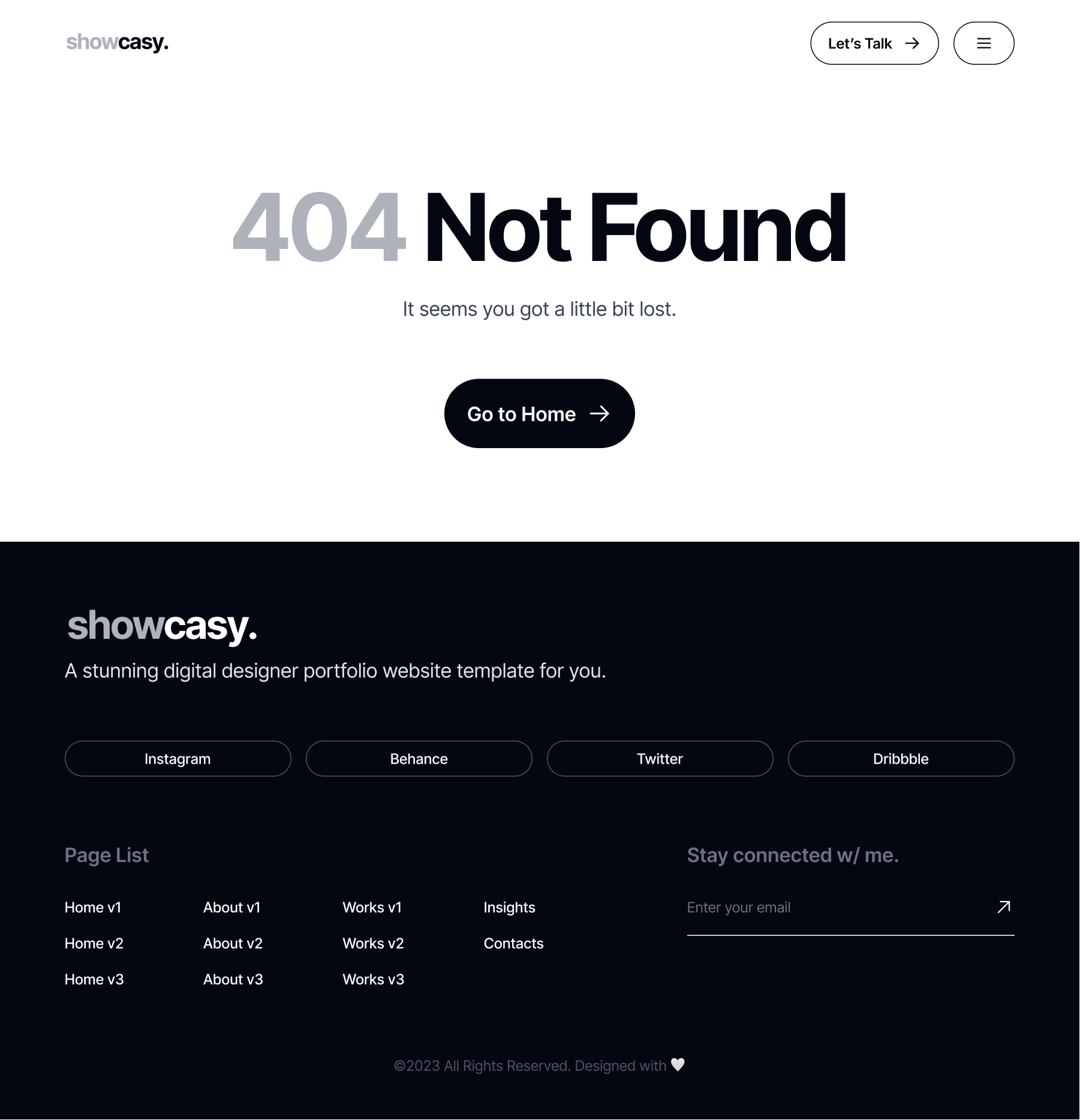 Showcasy - 404 Not Found