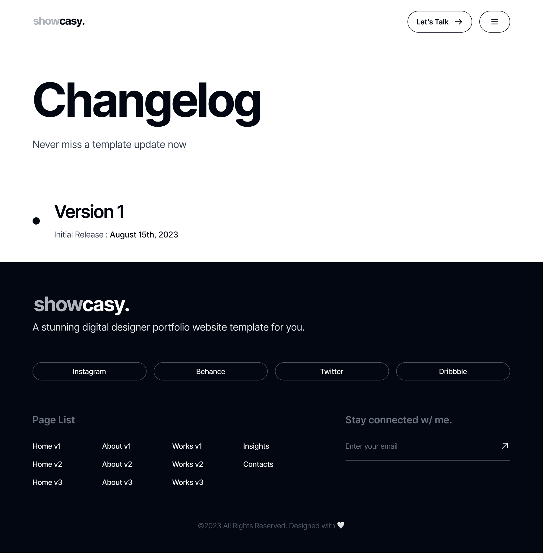 Showcasy - Changelog