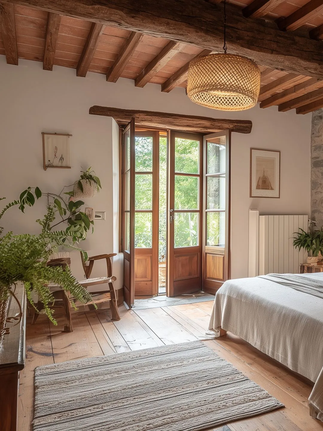 A man sitting in the room in old romantic cottage