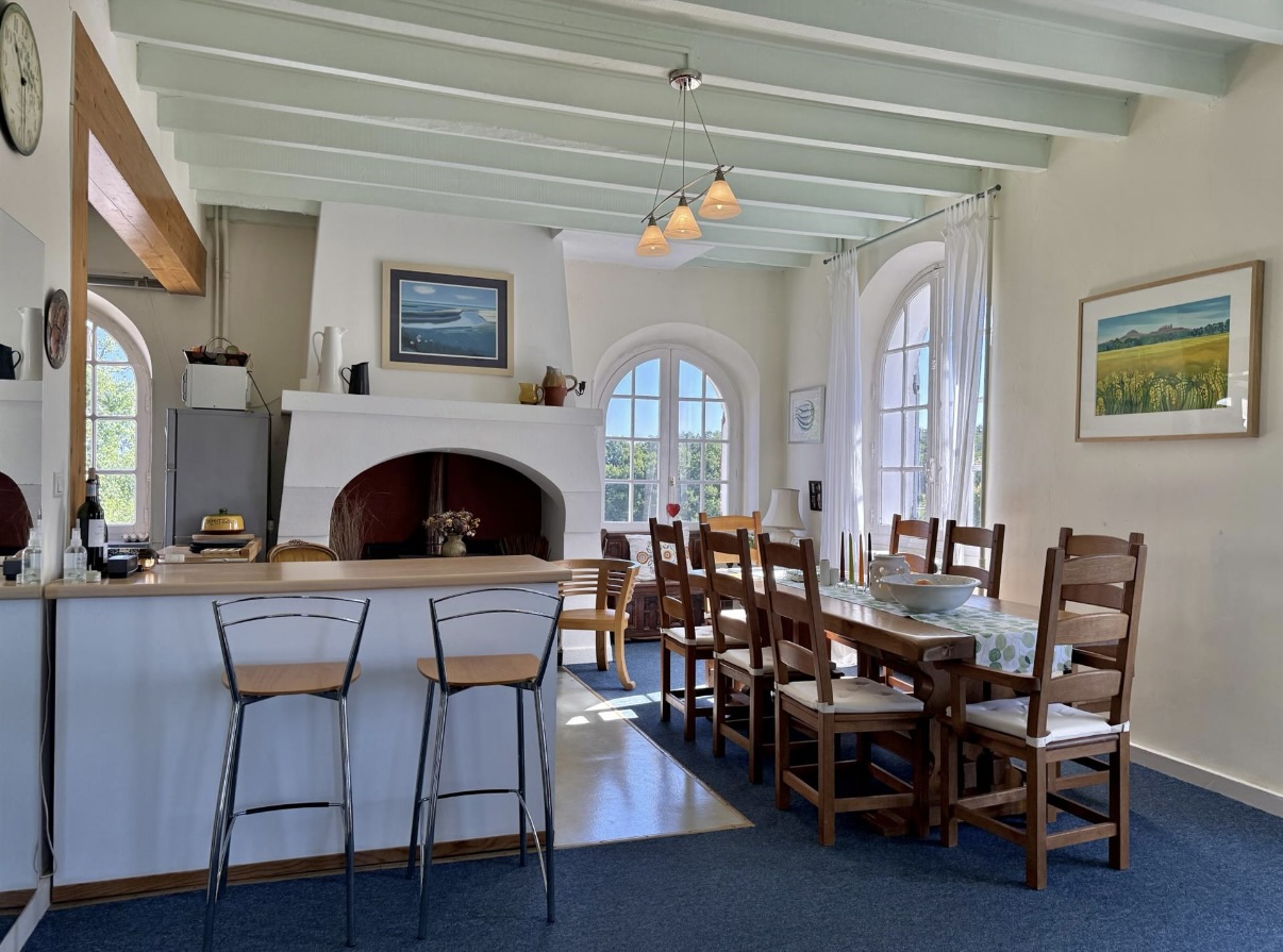 A man sitting in the room in old romantic cottage