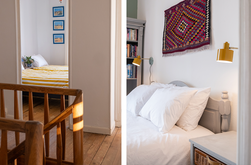 A man sitting in the room in old romantic cottage