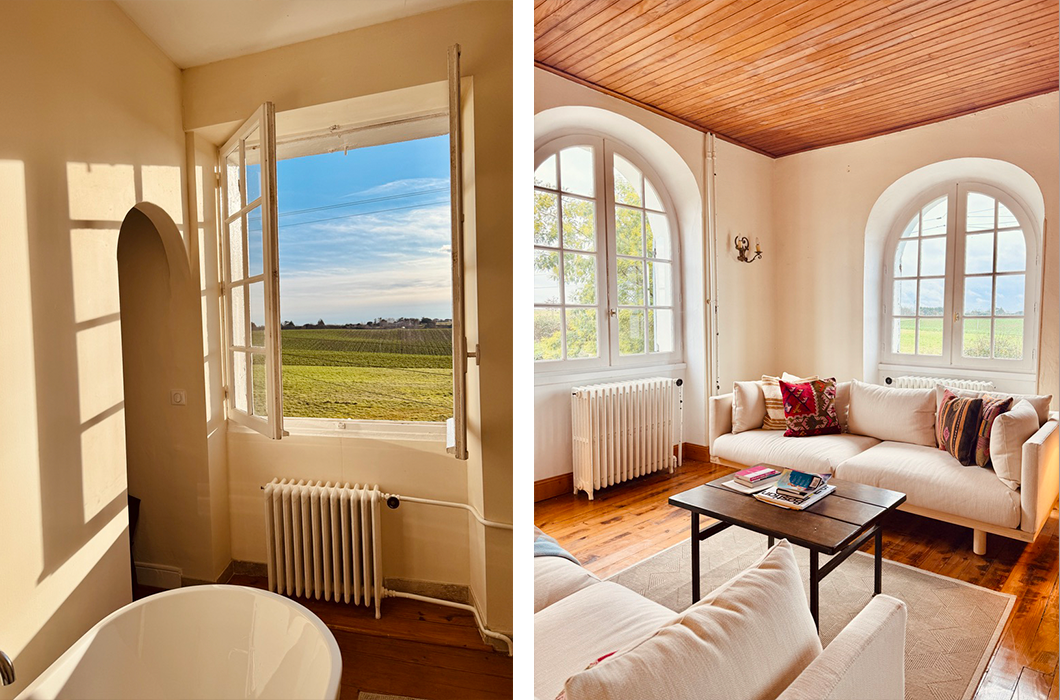 A man sitting in the room in old romantic cottage
