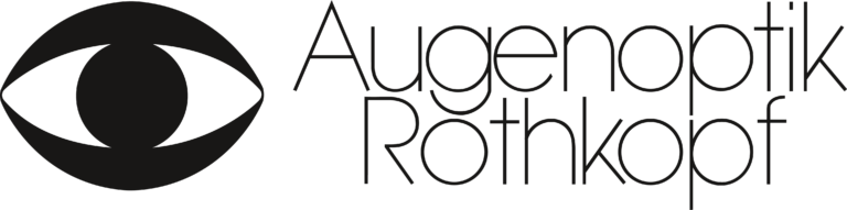 Logo von Augenoptik Rothkopf mit stilisiertem Auge links und Schriftzug rechts.