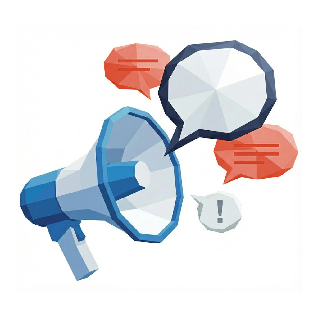 Promotional Campaigns -  Megaphone and speech bubbles