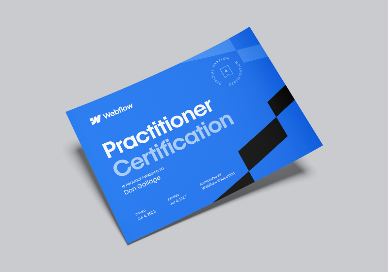 Webflow Practitioner Certification Press Release