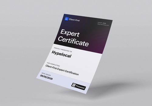 Client-First Certification Press Release