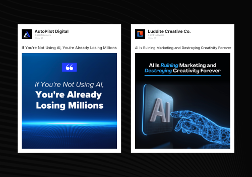 Linkedin Posts Showing Extreme Views on Ai in Marketing