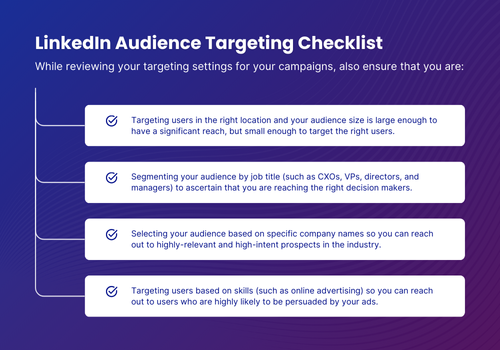 Audience and Targeting Checklist for Linkedin