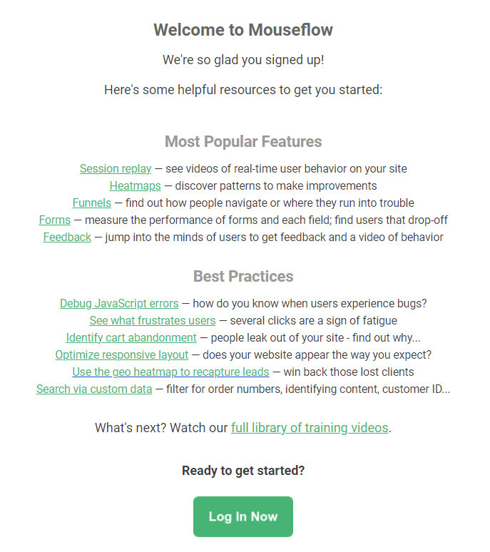 Mouseflow Marketing Automation Features