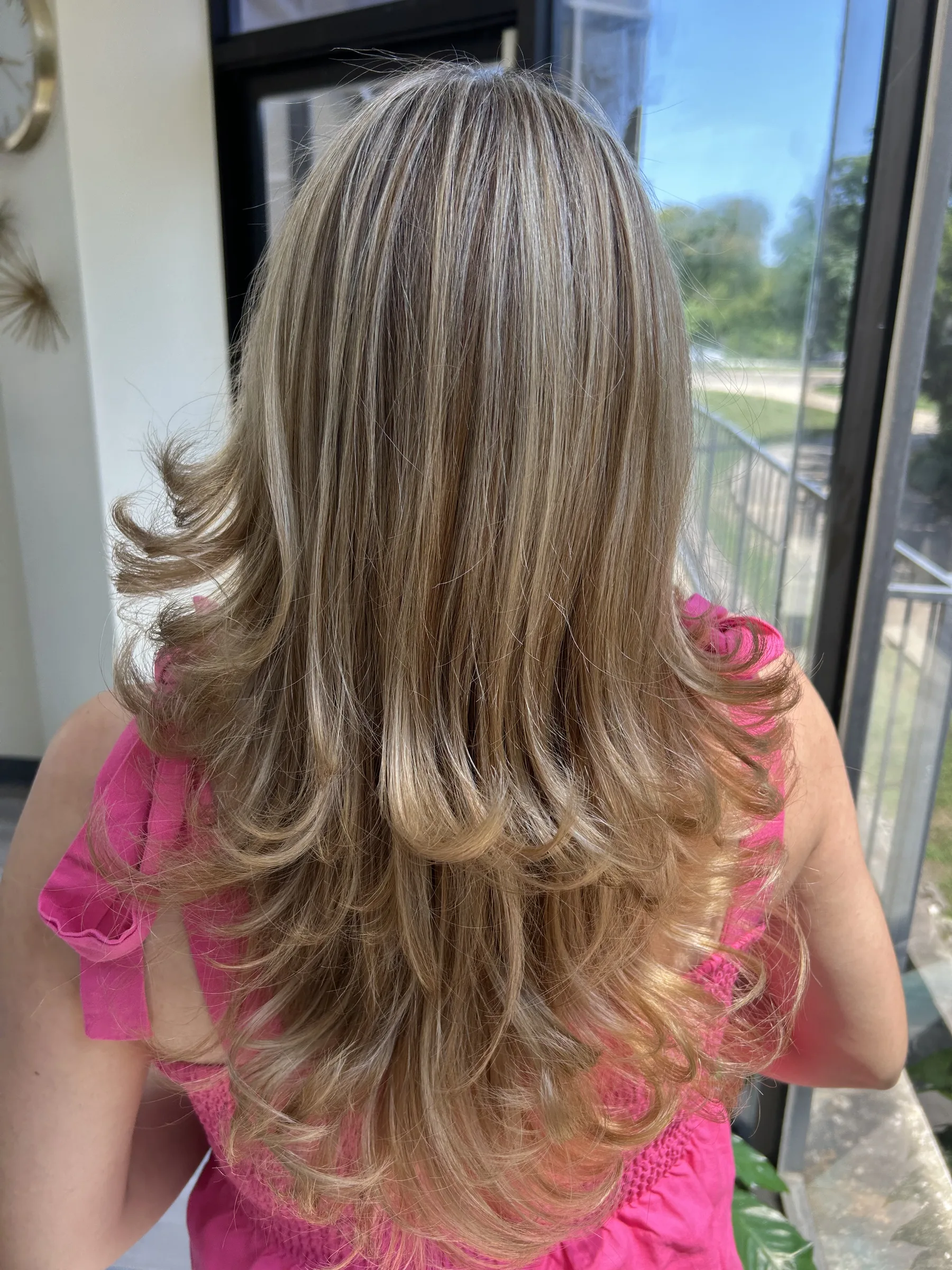 Finished hair styling result at M Hair Lounge
