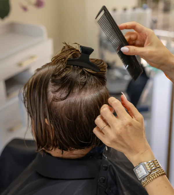 Salon hair treatment designed to improve hydration and softness