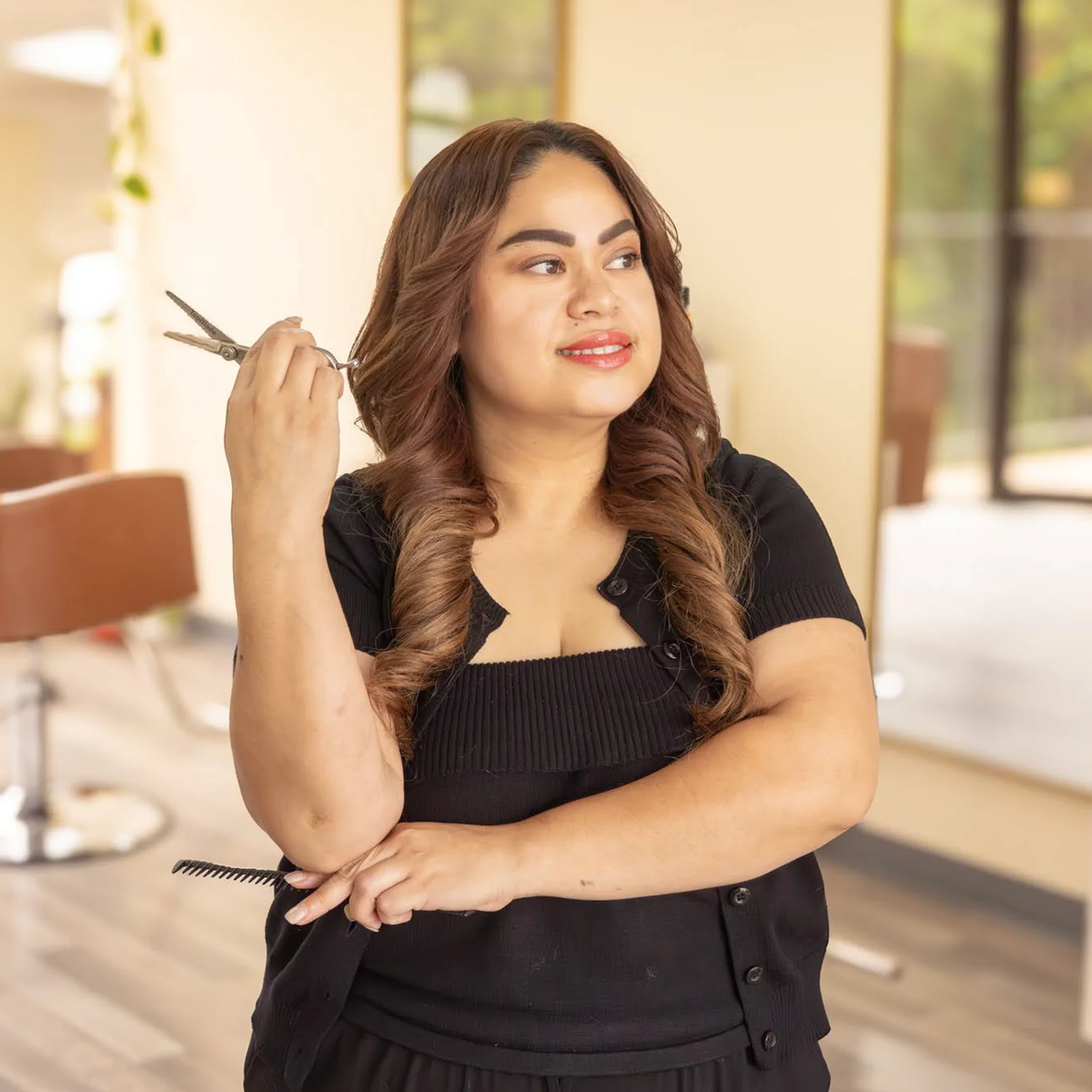Maria Escobedo, senior stylist at M Hair Lounge in Dallas