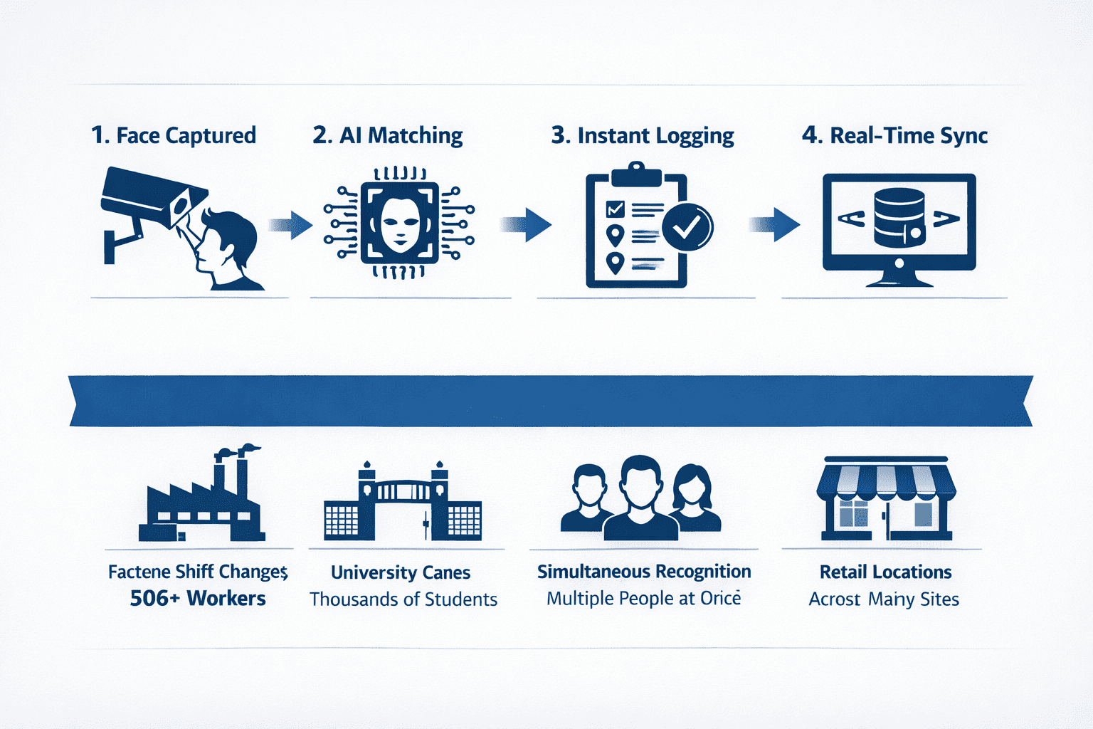 Automatic attendance system workflow infographic