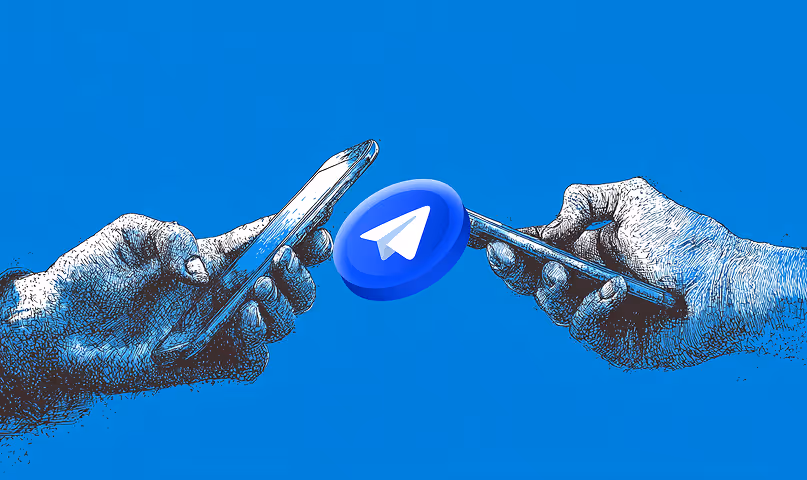 Illustrated hands typing on a laptop with financial charts displayed on the screen and a floating 3D Discord logo in the foreground.