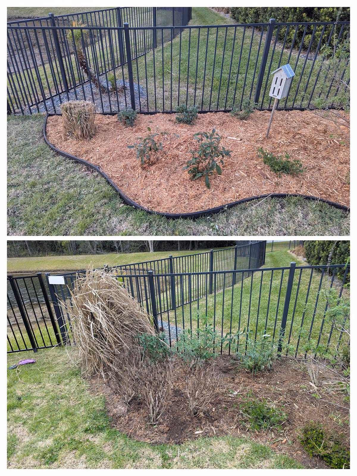 Mulch and rock flowerbed install near me St. Johns County